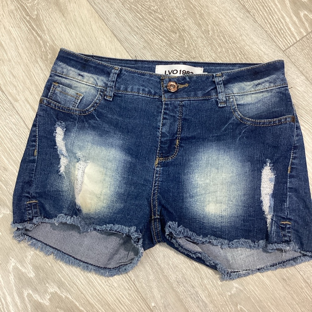 Denim Blue Distressed Jean Shorts Size 4